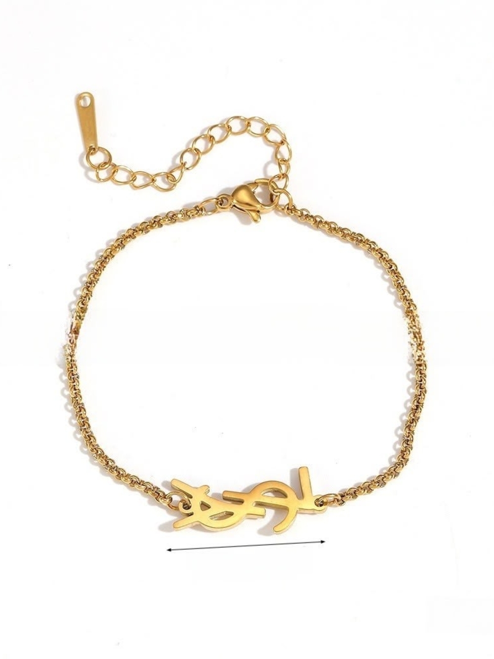 Gold Plated Script Logo Chain Bracelet - Women Jewelry